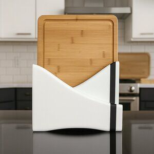 Modern Cutting Board Holder 3D Printed Kitchen Organizer Baking Sheets & lids